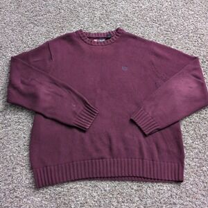 Chaps Heavy Knit Crewneck‎ Sweater Maroon Red XXL